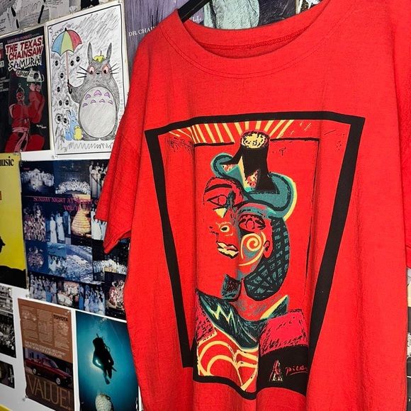 Vintage 1980s Picasso “Buste de femme” (Femme à la résille) T-Shirt - Picture 2 of 8